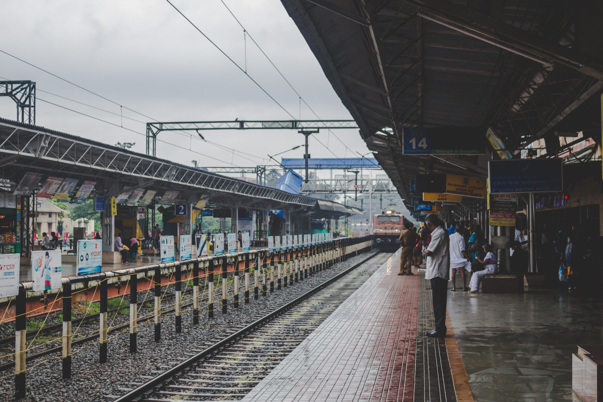 Man waiting for his train